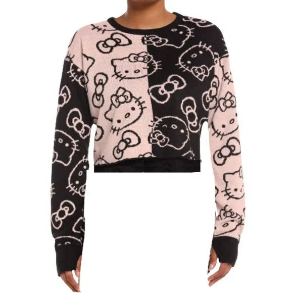 Hot Topic Hello Kitty Bow Crop Sweater and Shorts Set Size S/M BNWT